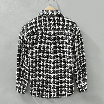 Men's Japanese Loose Plaid Casual Long-sleeved Shirt